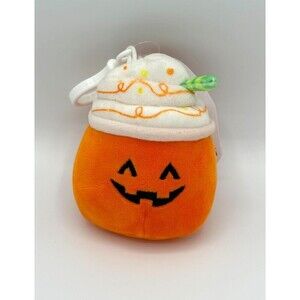 Squishmallow Lester the Pumpkin Latte Clip On 3.5 •HTF• BNWT‎